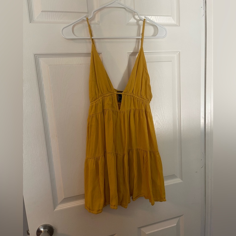 Yellow forever 21 babydoll dress